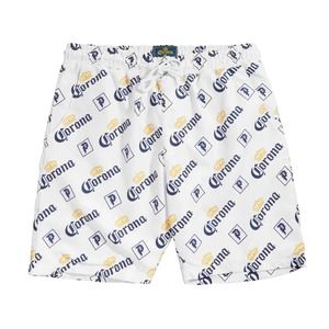 Primitive Skateboarding Apparel Men's X Corona Beer Cerveza Boardshorts - White